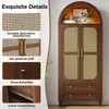 Merax Kleiderschrank mit Bogen-Nische und Rattan-Doppeltür, Produktbild-Vorschau 4
