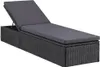 vidaXL Sonnenliege Poly Rattan Schwarz und Dunkelgrau Produktbild-Vorschau 1