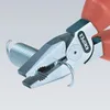 A close-up shot of a pair of pliers gripping a metal spring. Voir les images du produit