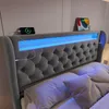 Polsterbett Doppelbett 160x200cm, mit LED-Leuchten Produktbild-Vorschau 12