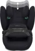 A black child car seat is shown from the front. Produktbild-Vorschau