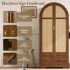 A close-up view of a wardrobe with various hardware components highlighted and labeled. Produktbild-Vorschau