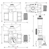 Technical drawings with dimensions of a heating manifold system. Produktbild-Vorschau