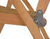 A close-up view of the hinge mechanism of a wooden garden chair. Produktbild-Vorschau
