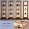 EDISHINE Stehlampe mit 4 Holz-Regal, LED Dimmbar Produktbild-Vorschau 3