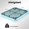 Metalowa rama łóżka COSTWAY, podwójne łóżko z diodami LED, Podgląd zdjęcia produktu 3