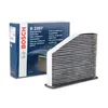 A Bosch cabin air filter and its packaging are displayed against a white background. Produktbild-Vorschau
