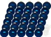 A collection of dark blue Christmas ornaments arranged in a grid. Produktbild-Vorschau