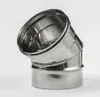 RVS rookgasbocht 45° 130 mm, enkelwandig – Kamininox Productafbeelding-voorbeeld 1
