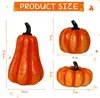 Herbstdeko Kürbis Deko Figuren mit LED Lichter 3 Stück Produktbild-Vorschau 2