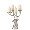 Kerzenleuchter Silvarno Silber Hirsch Design Aluminium Produktbild-Vorschau 3