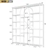 Merax Bücherregal Vitrine 180 cm, Modernes Standregal mit Produktbild-Vorschau 4
