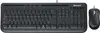 A black Microsoft keyboard and mouse set is displayed on a white background. Produktbild-Vorschau