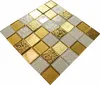 Weißgoldenes Glasmosaik „GOLD ARENA“, dekorative Goldfliese Produktbild-Vorschau 1
