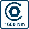 A graphic showing a bolt and nut with a circular arrow indicating rotation, along with text indicating torque. Voir les images du produit