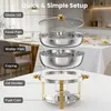WARMOUNTS Chafing Dish Set 4-dielna sada zlatá 8QT nerezová Náhľad obrázku produktu 8