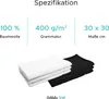 Product specifications and stacked towels. Produktbild-Vorschau