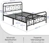 Yaheetech Metallbett Vintage Bettrahmen mit Hohem Kopfteil, Produktbild-Vorschau 7