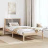 Bettrahmen mit Kopfteil Taupe 100 x 200 cm Massives Produktbild-Vorschau 4