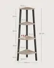 A diagram of a corner shelf unit with dimensions and weight capacity indicated. Produktbild-Vorschau