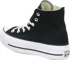 A black Converse Chuck Taylor All Star high-top sneaker with a white platform sole, shown from a side-rear angle against a white background. Anteprima dell’immagine prodotto