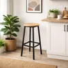 BEGRYF Barhocker 2er Set 65 cm Eichefarben, Sitz Ø30 cm, Produktbild-Vorschau 5