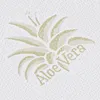 Close-up of a fabric texture with an aloe vera design and text. Náhľad obrázku produktu