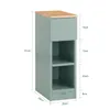 A diagram showing the dimensions of a narrow cabinet with a drawer and shelves. Náhľad obrázku produktu