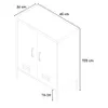 Büroschrank schwarz Metall 2 Türen industriell 65x36x105cm Produktbild-Vorschau 5