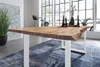 Esstisch Baumkante Akazie eichenfarben 160 x 85 weiß NOAH Produktbild-Vorschau 1