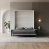 Schrankbett M1 140x200 Weiss  mit Sofa Anthrazit   mit Produktbild-Vorschau 4