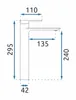 A technical drawing of a faucet with dimensions indicated. Náhled obrázku produktu
