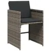 Design 9-tlg. Garten-Essgruppe mit Kissen Grau Poly Rattan, Produktbild-Vorschau 4