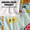 A close-up view of a blanket with a Monopoly game board design, featuring text overlays. Produktbild-Vorschau
