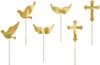 Cake Topper Erstkommunion 11cm gold 6er Set Produktbild-Vorschau 5