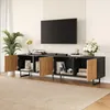 Meuble TV 180 x 40 x 50 cm, 4 portes, bois naturel, meuble Voir les images du produit 3