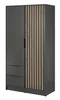 Dvoudveřová skříň MARFA - šířka 105 cm, grafit / dub Náhled obrázku produktu 2