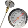 A close-up of a bimetallic thermometer probe and its dial. Produktbild-Vorschau