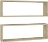 vidaXL Cube Shelves 2 ks Sonoma Oak 80x15x26,5 cm výrobek Náhled obrázku produktu 1