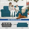 Wasserdichter Stretch-Sofabezug – 2-Sitzer – Grün-Blau Produktbild-Vorschau 2
