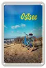 Blechschild Reise 12x18cm Ostsee Fahrradtour Meer Strand Produktbild-Vorschau 1
