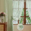 Set di 2 tende in pizzo verde menta con motivi floreali Anteprima dell’immagine prodotto 4