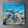 Coloray Uhr auf Leinwand 30x30 cm Wand Uhr Dekoration Produktbild-Vorschau 2
