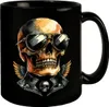 Rocker Totenkopf Tasse schwarz in Schwarz Produktbild-Vorschau 1