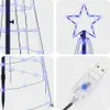 vidaXL Arbre de Noël LED avec piquets de terre bleu 250 cm Voir les images du produit 5