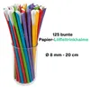 Papírová lžička s brčkem smíšené barvy Ø 8 mm - 20 cm - 125 Náhled obrázku produktu 2