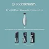 A SodaStream bottle and compatible machines are shown against a teal background. Produktbild-Vorschau