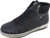 A single black high-top sneaker with laces and a side zipper, shown from a side-front angle on a white background. Voir les images du produit
