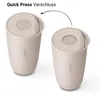Thermobecher Edelstahl 350ml Deckel Kaffee Becher isoliert Produktbild-Vorschau 3