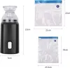 A vacuum pump and vacuum bags with dimensions shown. Náhled obrázku produktu